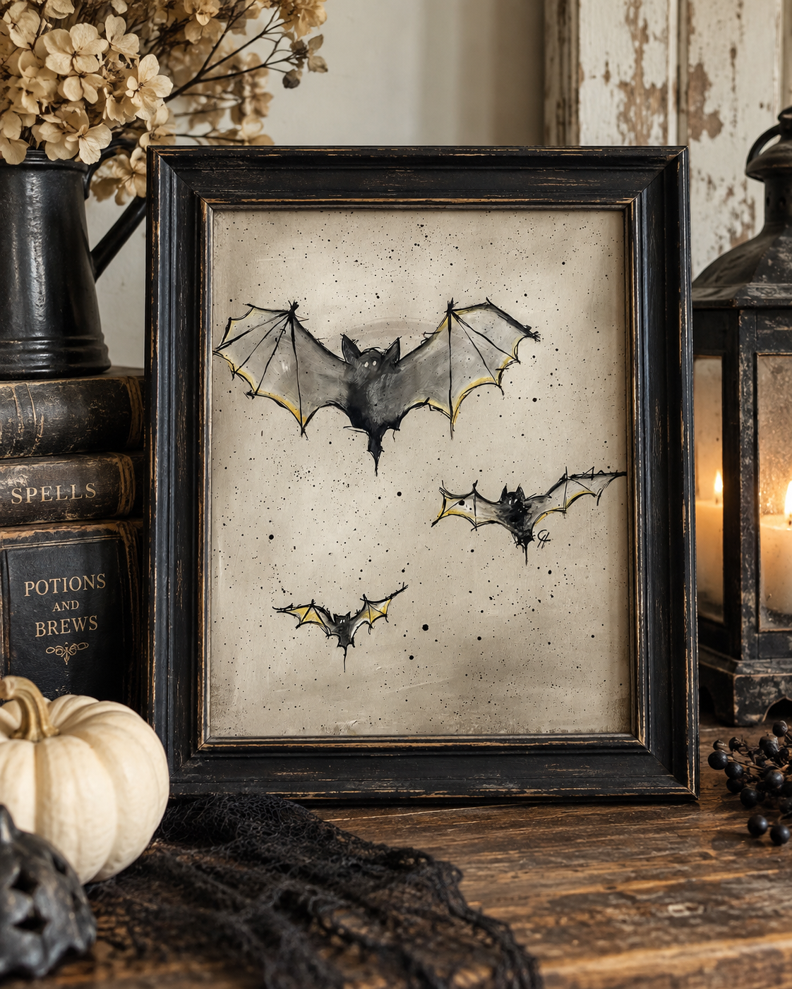 Halloween Bats Decoupage Rice Paper