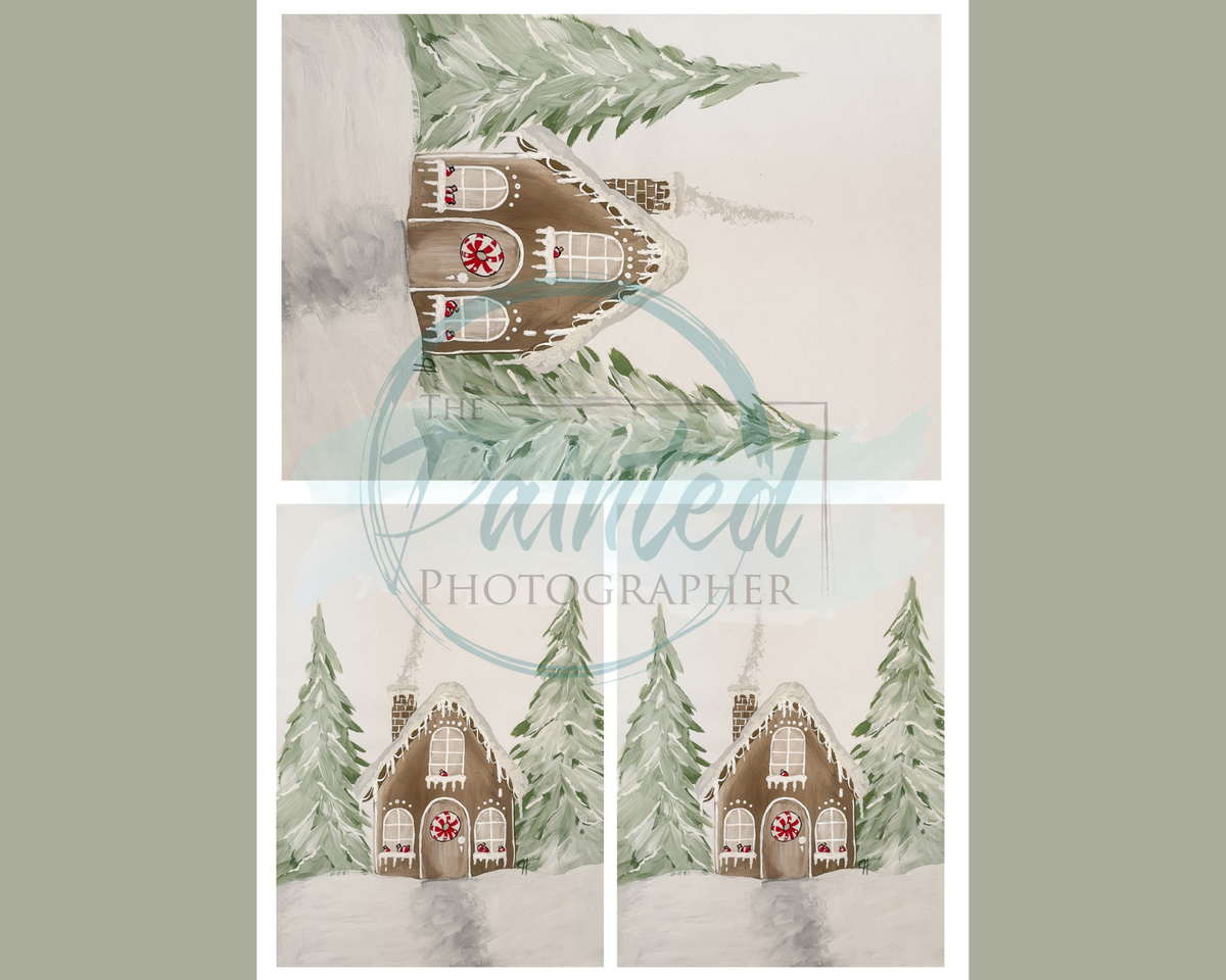 Hand-Painted Candy Cane Cottage - Decoupage Rice Paper Multiple