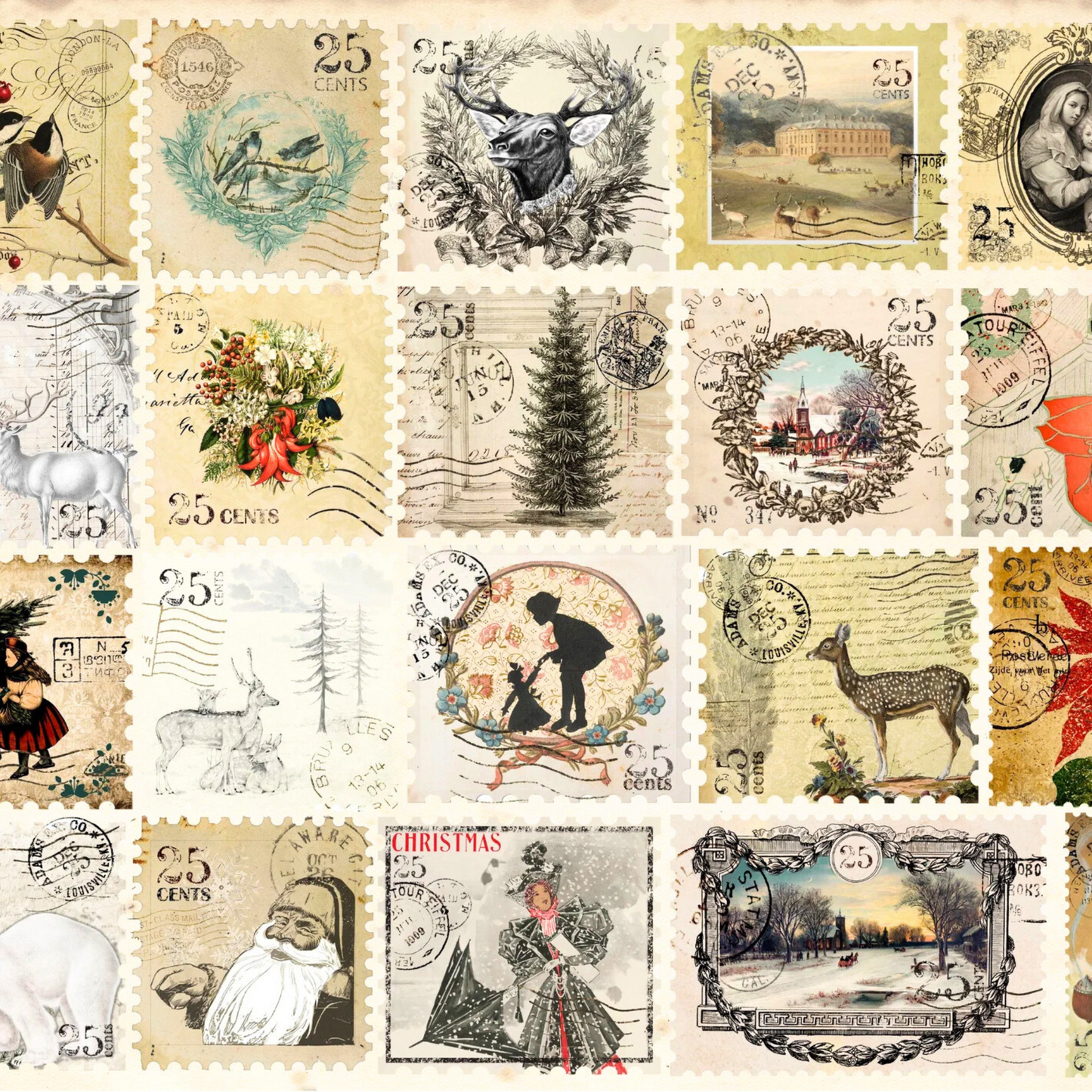Christmas Postage by Roycycled Treasures