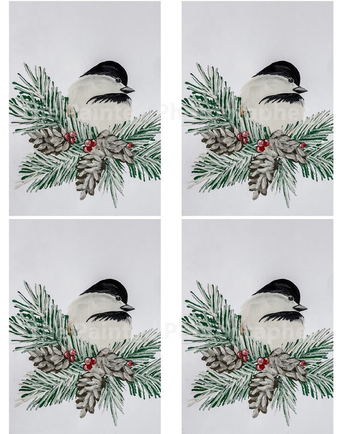 Winter Chickadee 3.5" x 5" by Connie