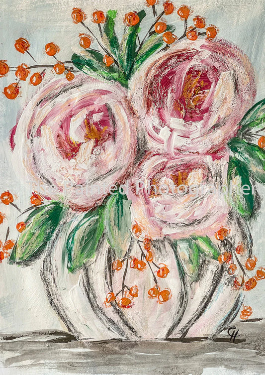 Pink Pumpkin Roses by Connie