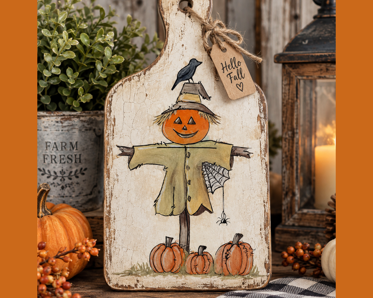Pumpkin Scarecrow – Fall & Halloween Rice Paper Decoupage