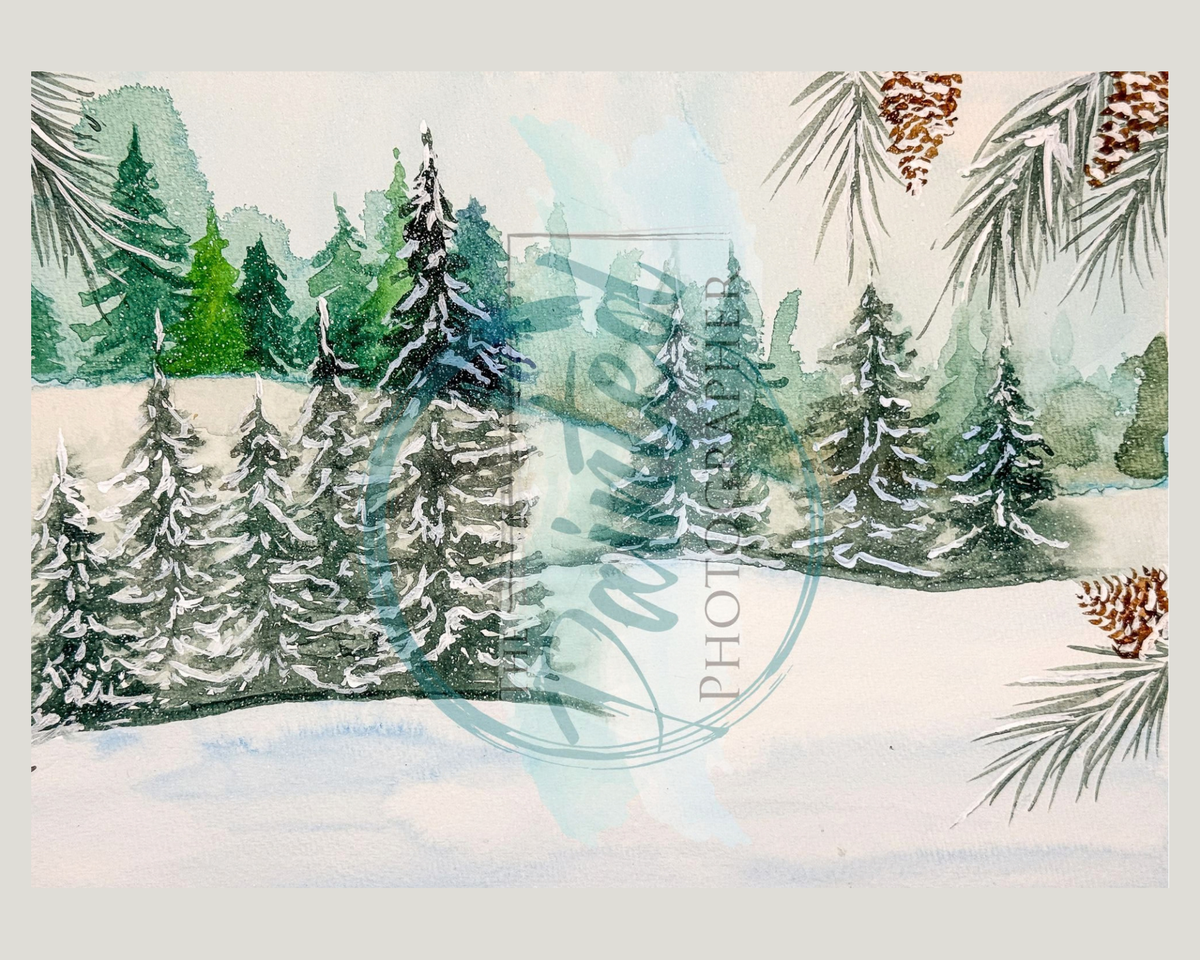 Hand-Painted Winter Forest Rice Paper Decoupage