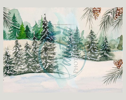 Hand-Painted Winter Forest Rice Paper Decoupage