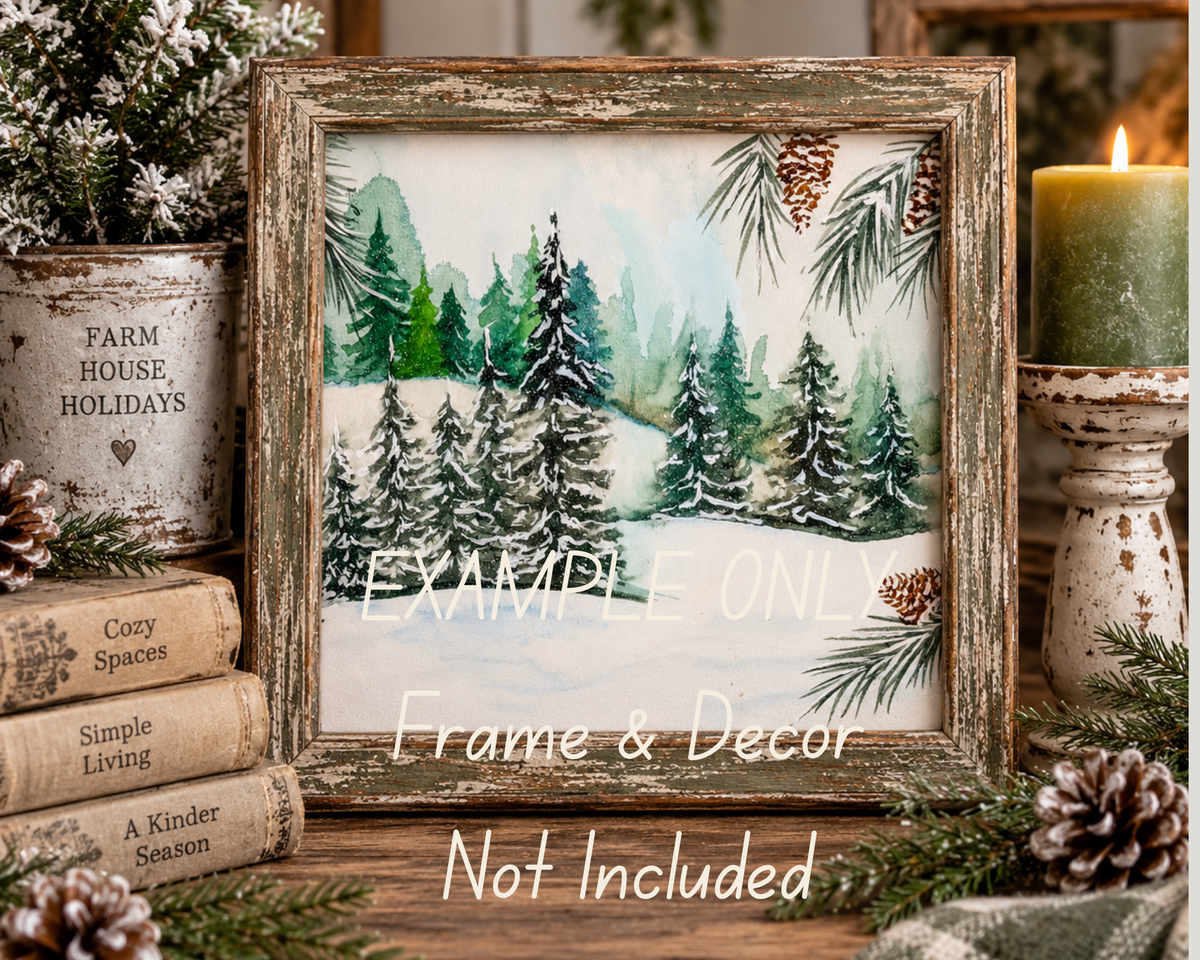 Hand-Painted Winter Forest Rice Paper Decoupage