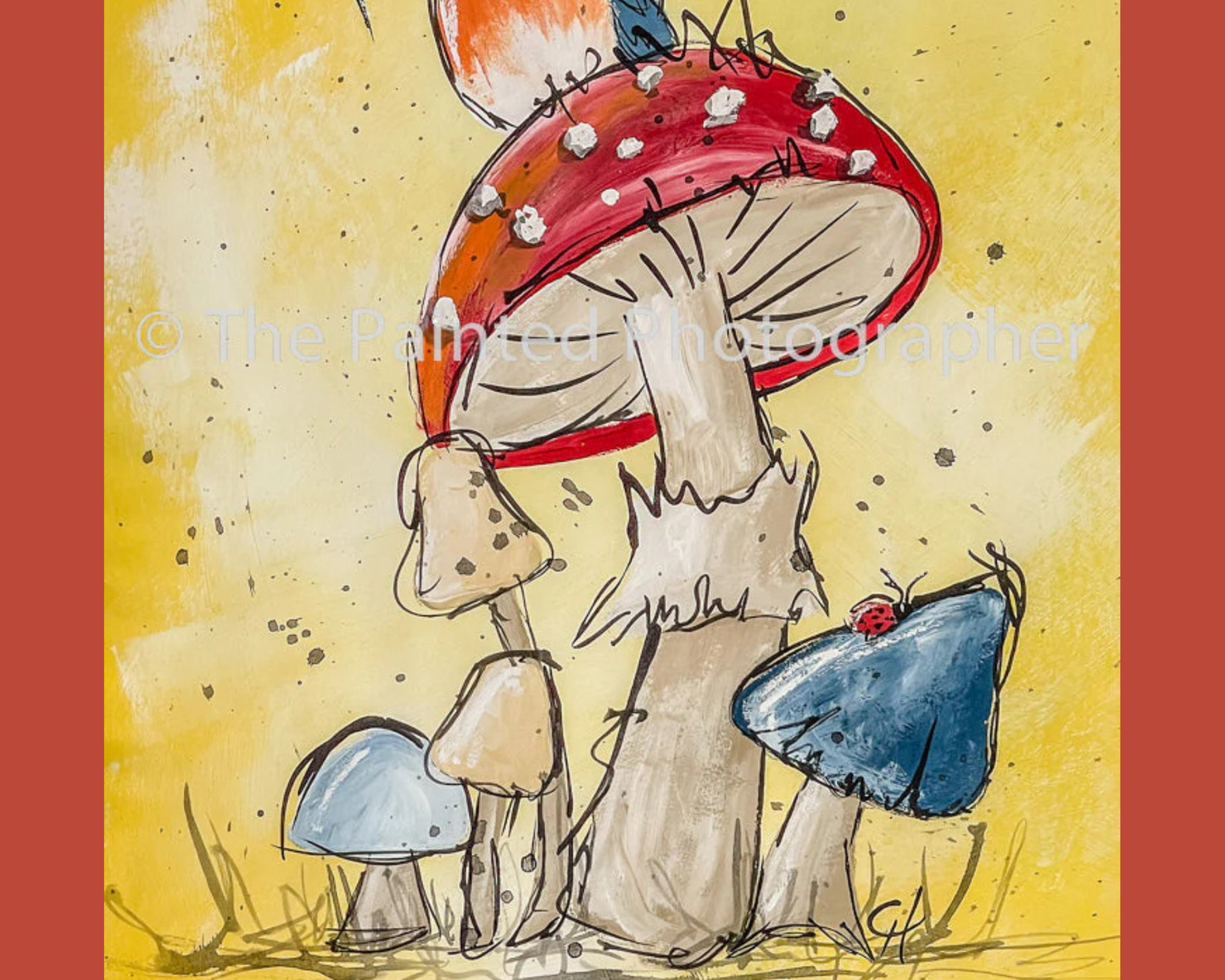 Fall Forest Floor Bird & Mushroom Rice Paper Decoupage 8.5 x 11.7