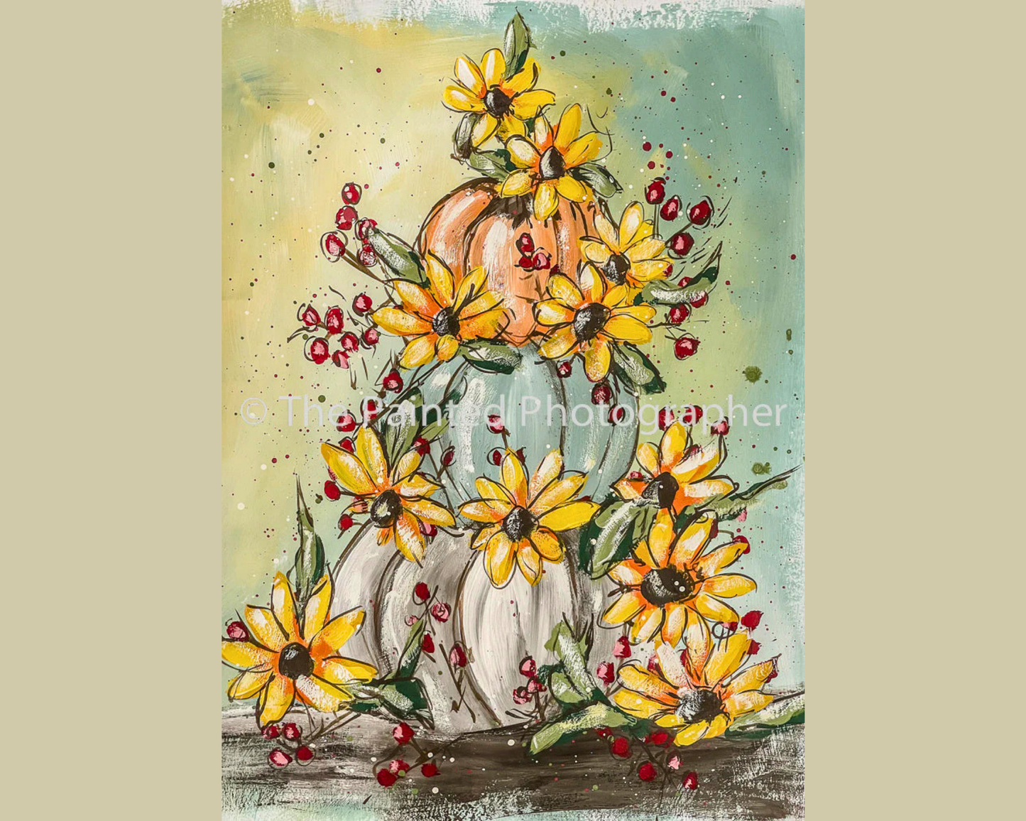 Stack Your Fall Pumpkin and Floral Rice Paper Decoupage 8.5 x 11.7