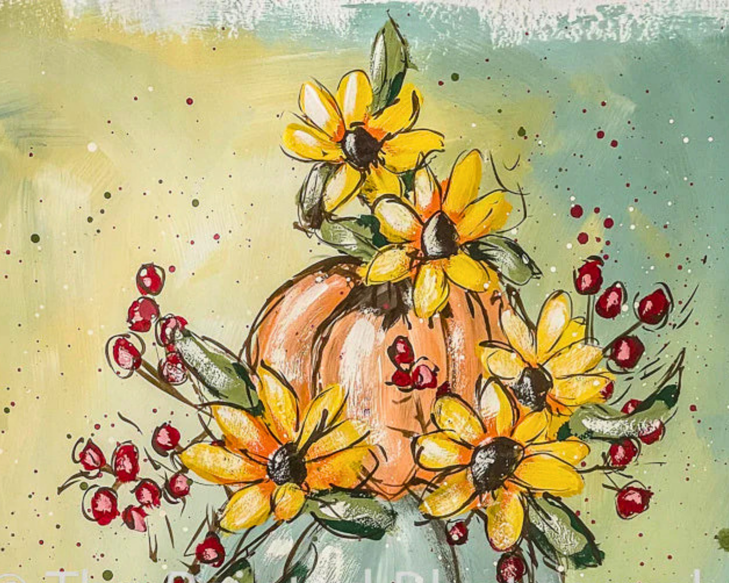 Stack Your Fall Pumpkin and Floral Rice Paper Decoupage 8.5 x 11.7